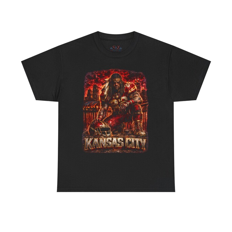 Kansas City Viking Warrior T-Shirt | Skull Guitar Rock Graphic Tee image 3