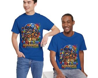 Autismus Bewusstsein Puzzle Herz T-Shirt | Farbenfrohes Support Tee