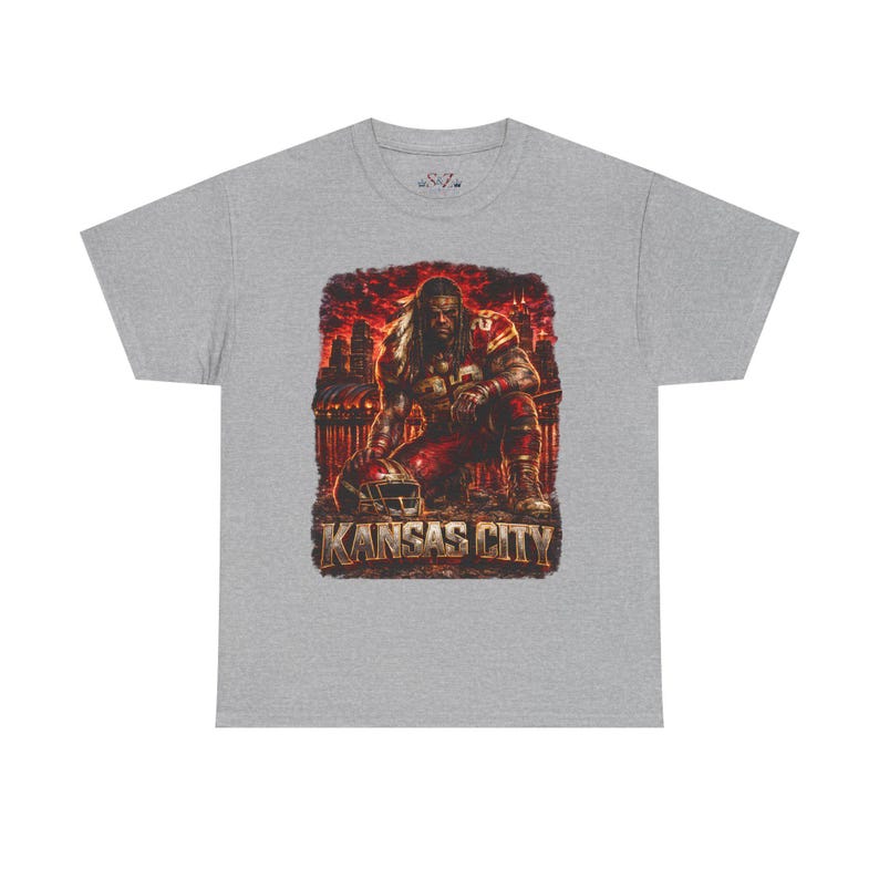 Kansas City Viking Warrior T-Shirt | Skull Guitar Rock Graphic Tee image 4