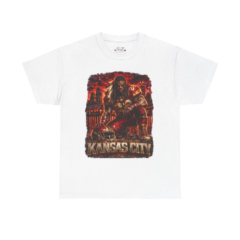 Kansas City Viking Warrior T-Shirt | Skull Guitar Rock Graphic Tee image 2