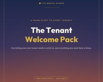 Tenant Welcome Pack | Landlord Move-In Kit | Welcome Letter, House Rules, Info Sheet & Contacts | Editable | Instant Download
