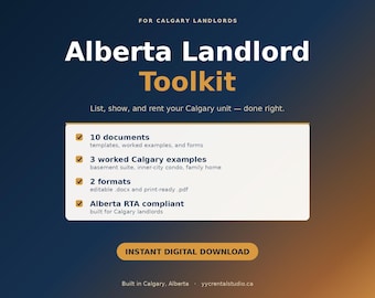 Alberta Landlord Toolkit | Rental Forms, Screening Checklist, Listing Template (Instant Download)