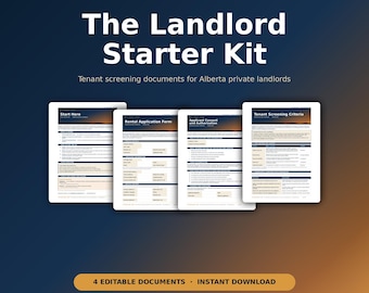 Tenant Screening Kit | Rental Application Form, Consent & Screening Criteria | Alberta Landlord Forms | Editable, Instant Download