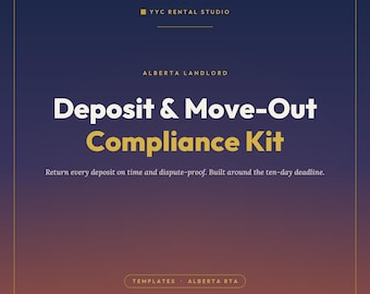 Alberta Security Deposit & Move-Out Kit | Landlord Statement of Account | 10-Day Deadline Tracker | RTA Templates | Instant Download