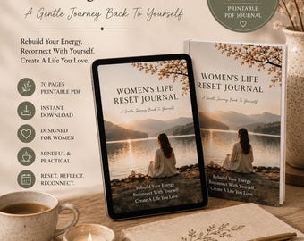 Women's Life Reset Journal | Self Care Wellness Planner (Printable PDF)