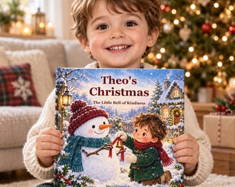 Libro de cuentos navideños personalizado, La campanita de la bondad, regalo con nombre personalizado
