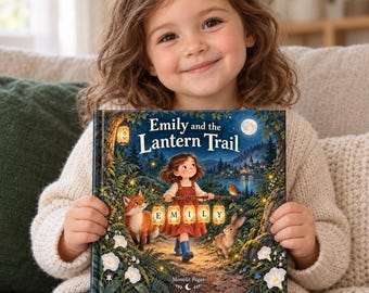 Personalised Name Book for Kids, Lantern Trail Adventure Story, Birthday Gift for Ages 3-7, Custom Name Keepsake
