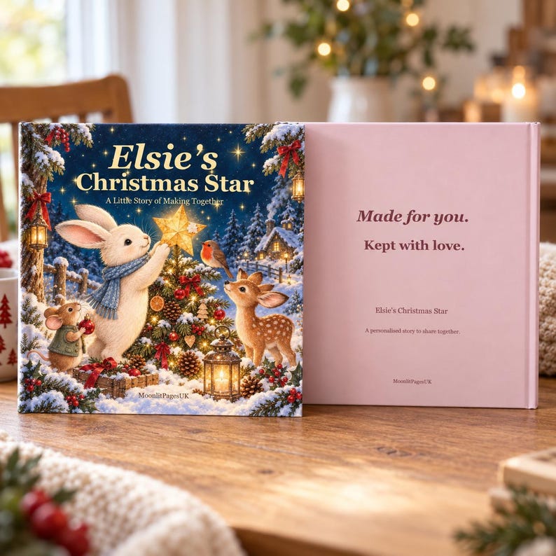 Personalised Christmas Book for Kids, Christmas Eve Box Gift, Custom Name Star Story, Xmas Keepsake Bild 2