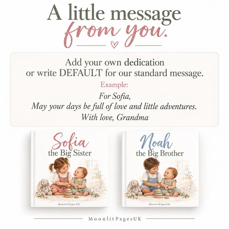 Personalised Big Sister Book or Big Brother Book, Promoted to Big Sister Gift, New Baby Sibling Gift, Custom Name Keepsake bild 7