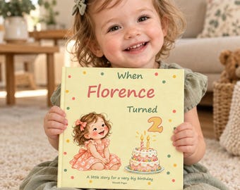 Personalised Second Birthday Book, Custom Name Story, 2nd Birthday Keepsake Gift