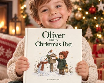 Libro navideño personalizado para niños, cuento del muñeco de nieve con nombre personalizado (regalo para rellenar el calcetín navideño).