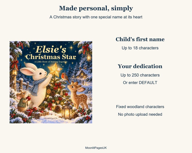 Personalised Christmas Book for Kids, Christmas Eve Box Gift, Custom Name Star Story, Xmas Keepsake Bild 7