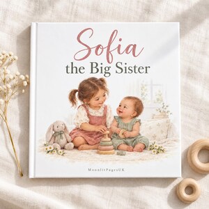 Personalised Big Sister Book or Big Brother Book, Promoted to Big Sister Gift, New Baby Sibling Gift, Custom Name Keepsake bild 10