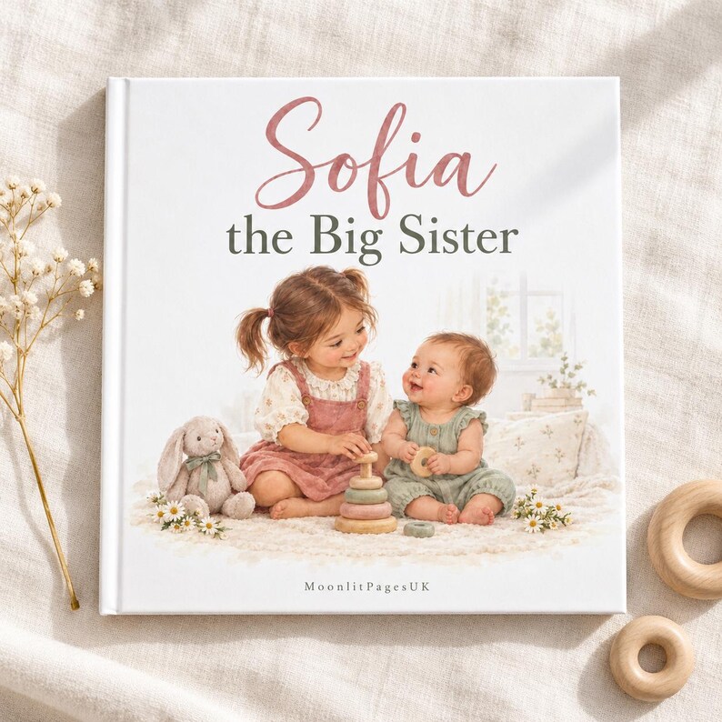 Personalised Big Sister Book or Big Brother Book, Promoted to Big Sister Gift, New Baby Sibling Gift, Custom Name Keepsake bild 10