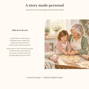 Custom grandma and grandchild story pages with a heartfelt message – personalised Nana gift and grandmother birthday keepsake