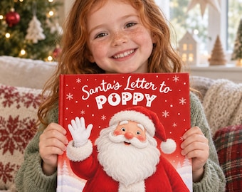 Libro personalizado de cartas de Papá Noel para niños, cuento navideño con nombre personalizado, caja de regalo para Nochebuena