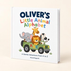 Personalised Alphabet Book for Baby, Custom Name ABC Book, First Birthday Gift, Baby Shower Keepsake Vit