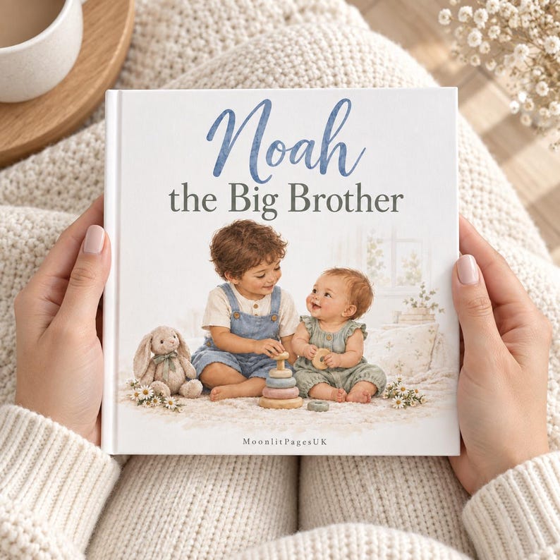 Personalised Big Sister Book or Big Brother Book, Promoted to Big Sister Gift, New Baby Sibling Gift, Custom Name Keepsake bild 13