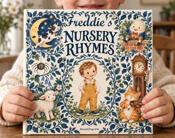 Libro de rimas infantiles personalizado para bebé, recuerdo con nombre personalizado, regalo para baby shower, 26 poemas.