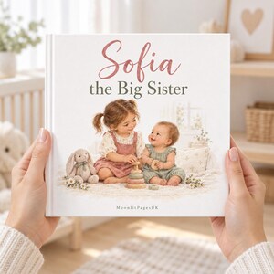 Personalised Big Sister Book or Big Brother Book, Promoted to Big Sister Gift, New Baby Sibling Gift, Custom Name Keepsake bild 12
