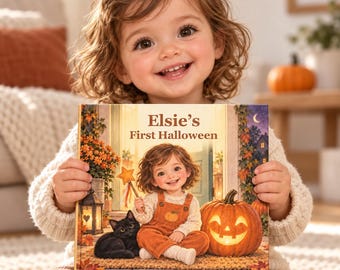 Libro personalizado para el primer Halloween del bebé, cesta de regalo de Halloween