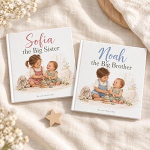 Personalised Big Sister Book or Big Brother Book, Promoted to Big Sister Gift, New Baby Sibling Gift, Custom Name Keepsake bild 15