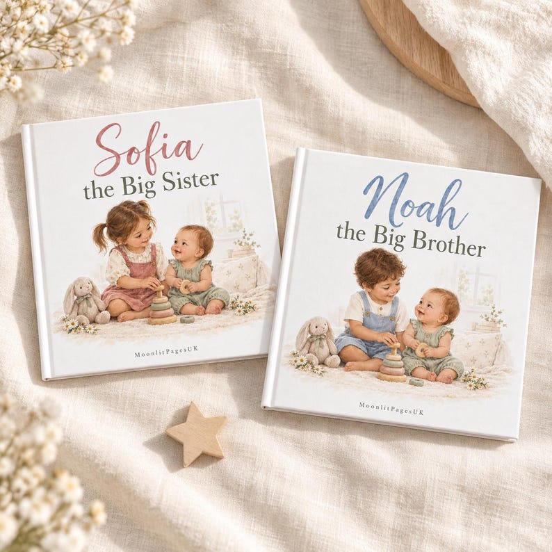 Personalised Big Sister Book or Big Brother Book, Promoted to Big Sister Gift, New Baby Sibling Gift, Custom Name Keepsake bild 15