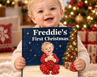 Libro personalizado para la primera Navidad del bebé, cuento de la pequeña estrella de Navidad con nombre, recuerdo de la primera Navidad para niño o niña.