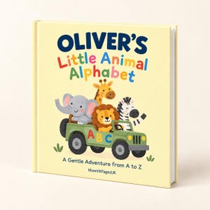 Personalised Alphabet Book for Baby, Custom Name ABC Book, First Birthday Gift, Baby Shower Keepsake Gul