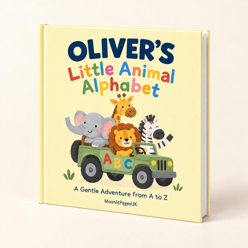 Personalised Alphabet Book for Baby, Custom Name ABC Book, First Birthday Gift, Baby Shower Keepsake Gul