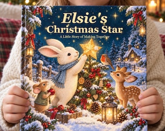 Libro de estrellas navideñas personalizado para niños, regalo de Nochebuena con nombre personalizado