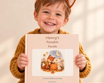 Libro de Halloween personalizado para niños, cuento de calabaza con nombre personalizado, regalo para niños pequeños