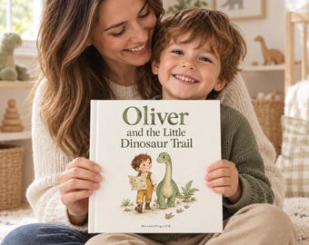 Personalised Dinosaur Book for Kids, Custom Name Dinosaur Story, Dinosaur Gift for Boys, 2nd 3rd Birthday Gift, Toddler Keepsake