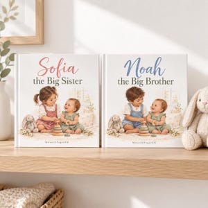 Personalised Big Sister Book or Big Brother Book, Promoted to Big Sister Gift, New Baby Sibling Gift, Custom Name Keepsake bild 14
