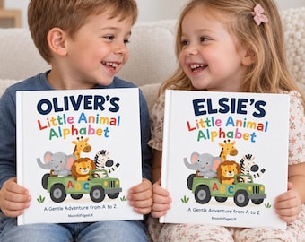 Libro del alfabeto personalizado para bebés, recuerdo ABC con nombre personalizado, regalo para el primer cumpleaños