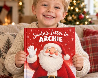 Libro personalizado de cartas de Papá Noel para niños, cuento navideño con nombre personalizado, caja de regalo para Nochebuena