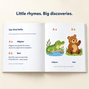 Personalised Alphabet Book for Baby, Custom Name ABC Book, First Birthday Gift, Baby Shower Keepsake bild 4