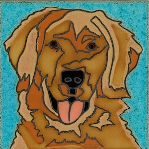 Ceramic tile Flat Coated Retriever Black Dog art image 2