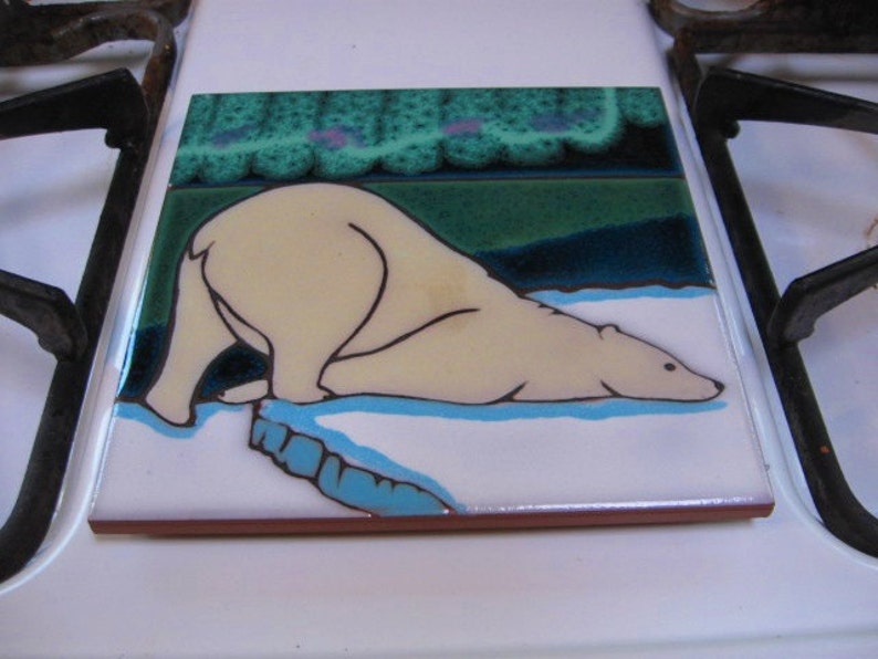 Ceramic Tile Mermaid Sea Nymph Hot Plate Wall Decor Etsy