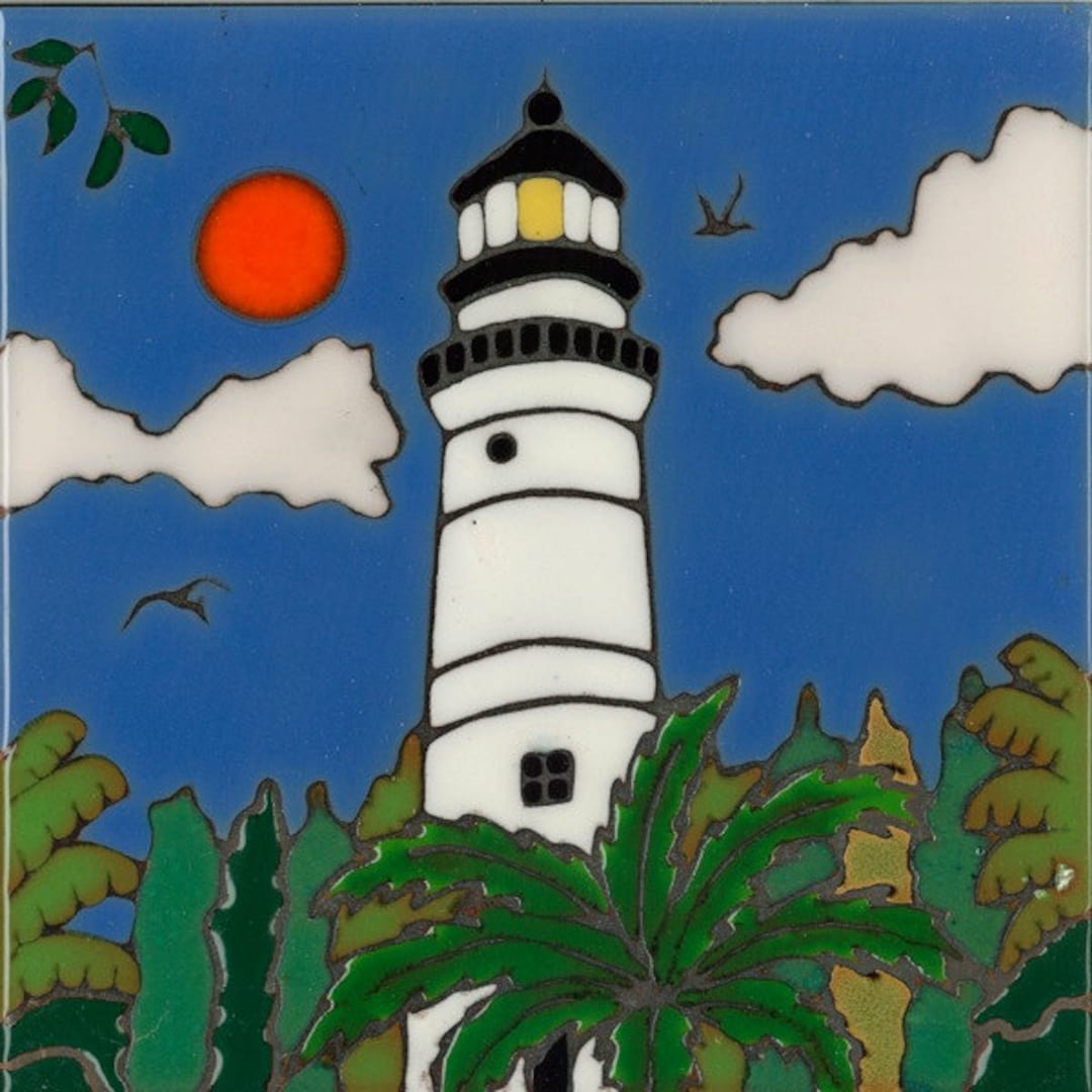 Lghthouse Key West Ceramc Tle Hand Panted Orgnal - Etsy