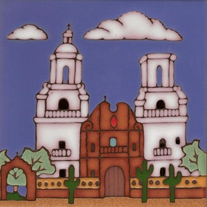 San Xavier Mission ceramic tile near Tucson, Arizona