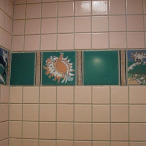 Tile installation examples - Kitchen & Bathroom murals -hand painted original custom