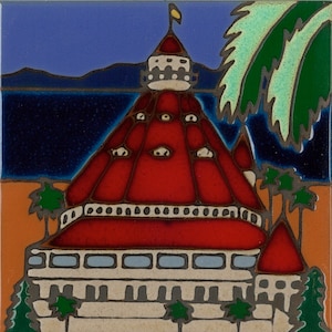 Hotel del Coronado hand painted ceramic tile