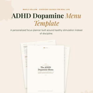 ADHD Dopamine Menu Template | Focus System for Neurodivergent Adults | Task Initiation Planner PDF | Maple Hollow