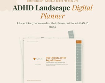 Planificador digital para TDAH en iPad / PDF con hipervínculos de GoodNotes / Sistema de planificación amigable con la dopamina para adultos