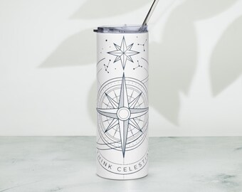 Vaso térmico Premier con textura de geometría sagrada / Taza de viaje de aluminio con impresión UV en relieve