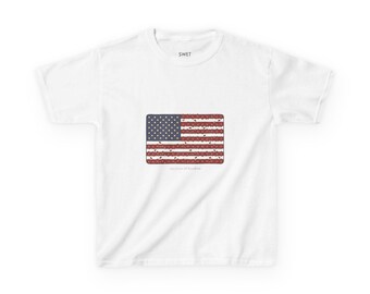 Kids Distressed American Flag Tee | USA Flag Patriotic Shirt