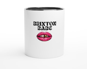 Taza de cerámica blanca Brixton Babe de 325 ml