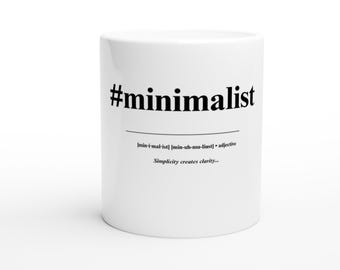 Minimalista - Taza de cerámica blanca de 325 ml