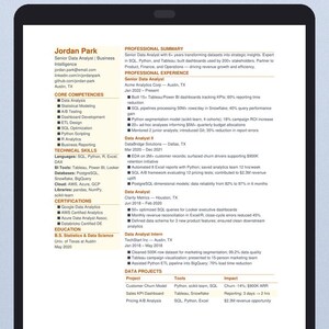 Data Analyst & BI | ATS Resume Template Bundle | Microsoft Word | US Letter + A4